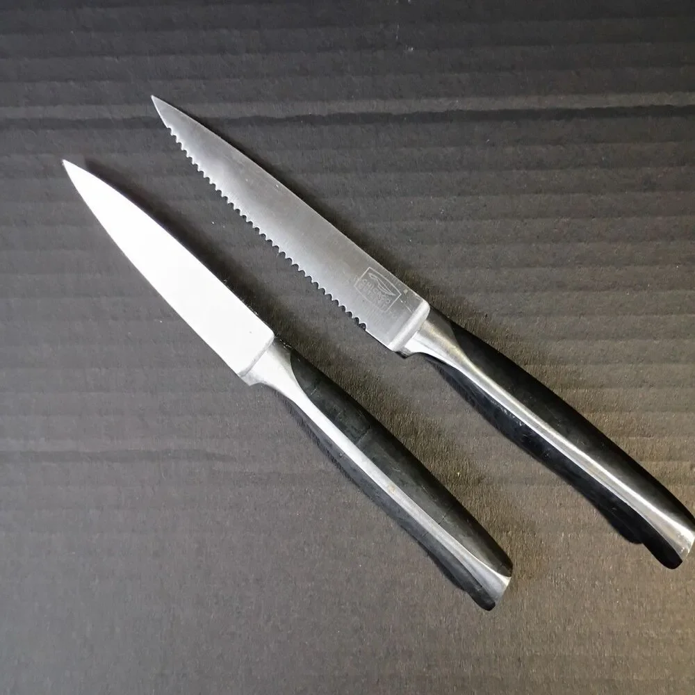 2 Chicago Cutlery Knives High Carbon Satin Stainless Full Tang